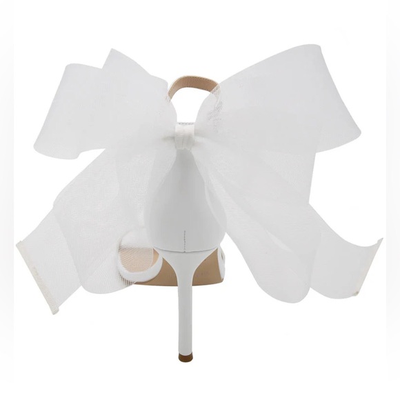 Charles David white bow heels size 6 - Picture 7 of 7